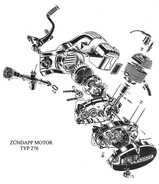 Arbeiten am 2Takt Motor-Motor Typ 276 KS 50 Super